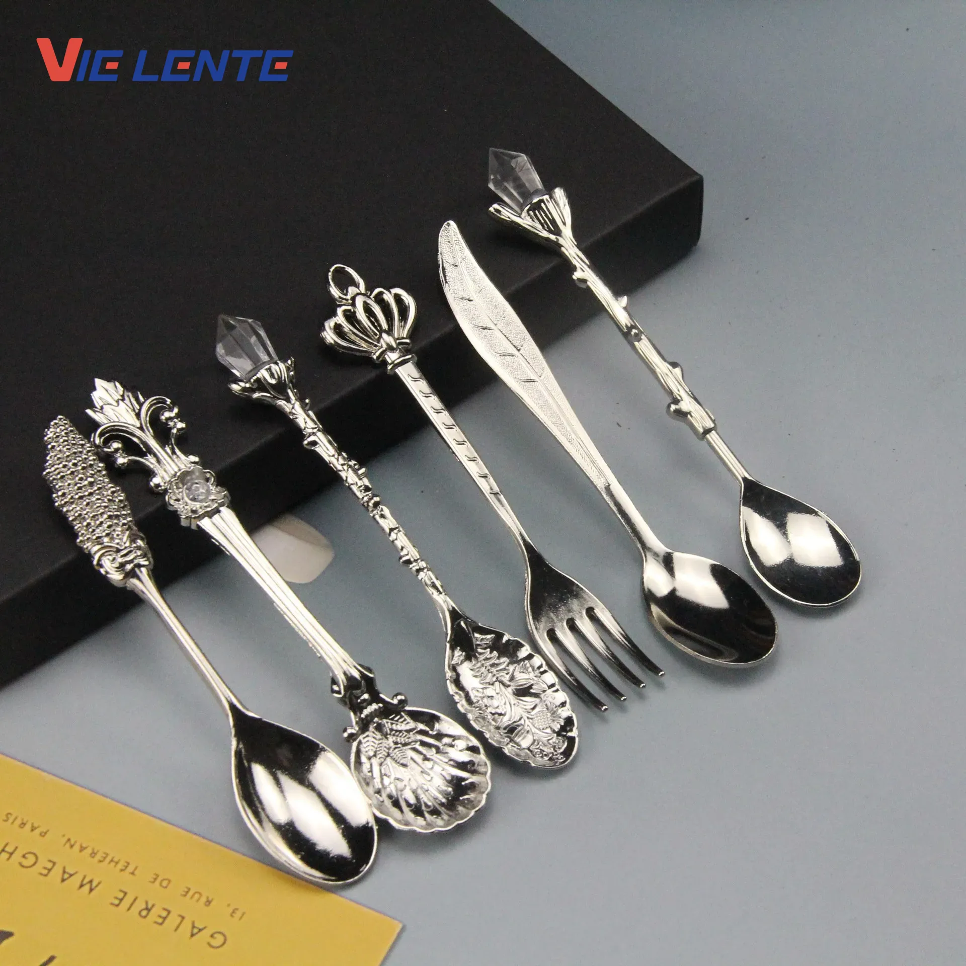 Vintage Collectible Spoons - 6 pezzi Set cucchiaio da gelato