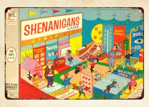Vintage Collectible Board Games - Targa in metallo Shenanigans Board Game